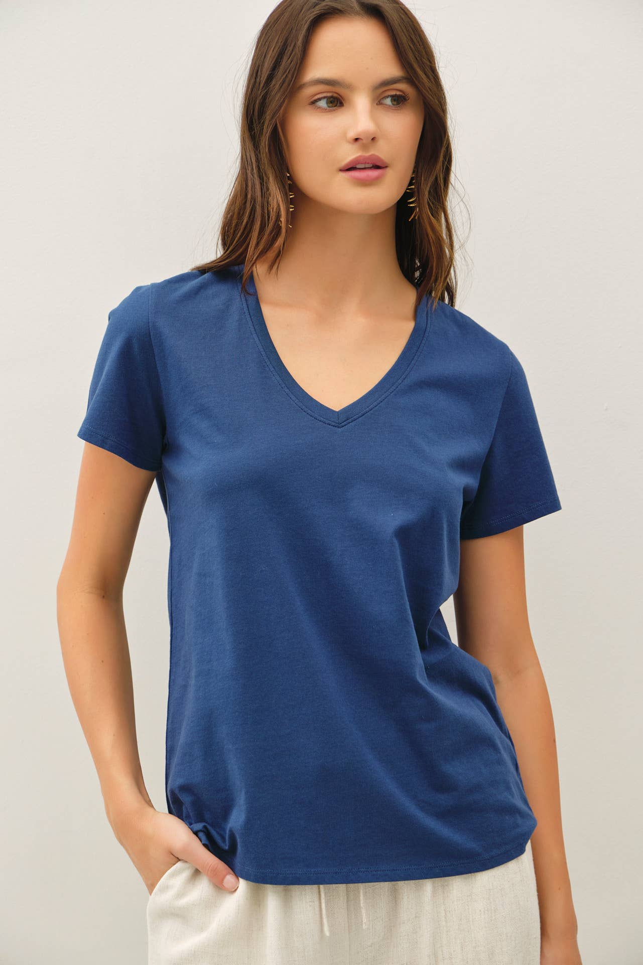 Cotton V-Neck Top