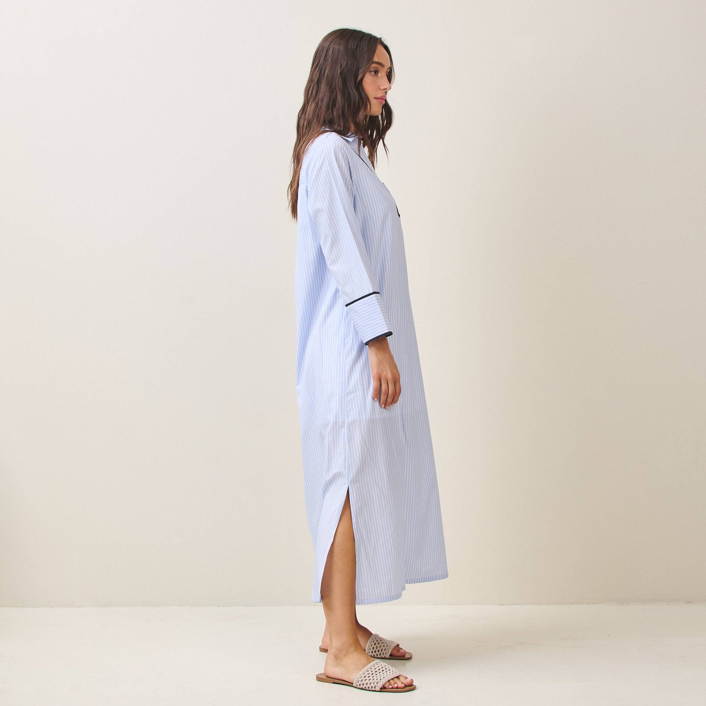 Rental- Able Pin Striped Maxi Dress