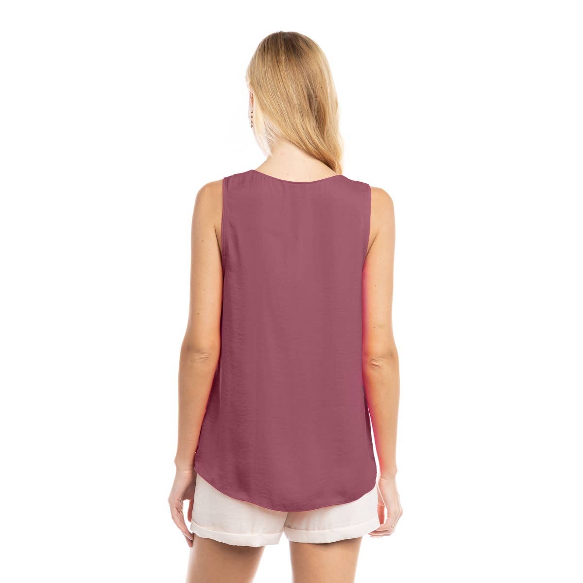 Pleated Neck Sleeveless Top