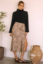 Load image into Gallery viewer, Leopard Satin Midi Skirt
