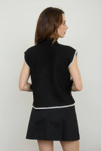 Load image into Gallery viewer, Mock Neck Contrast Stitch Side Tie Sweater
