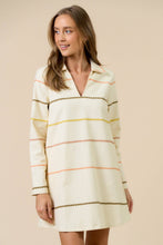 Load image into Gallery viewer, Long Sleeve Ric Rac Trim Shirt Dress
