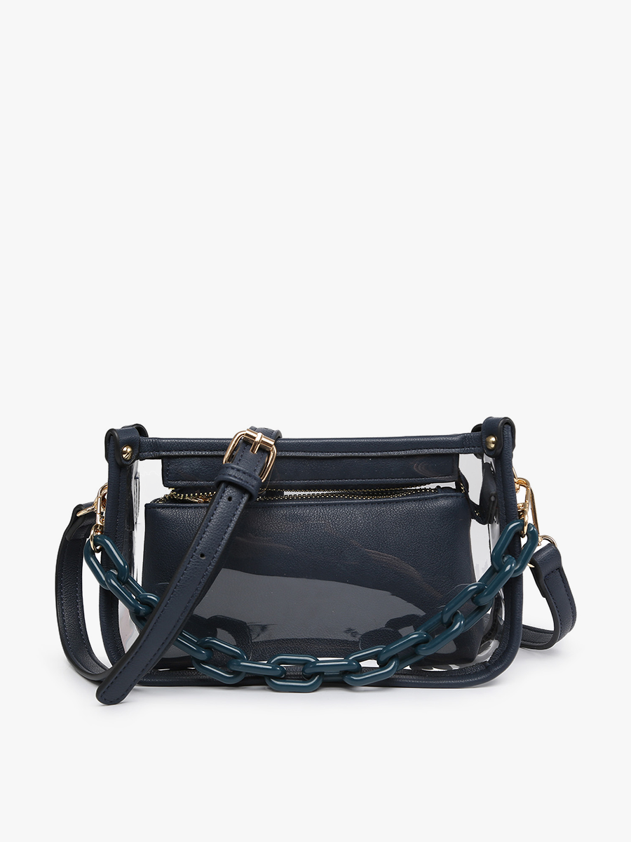 Jessica Clear Crossbody with Chain