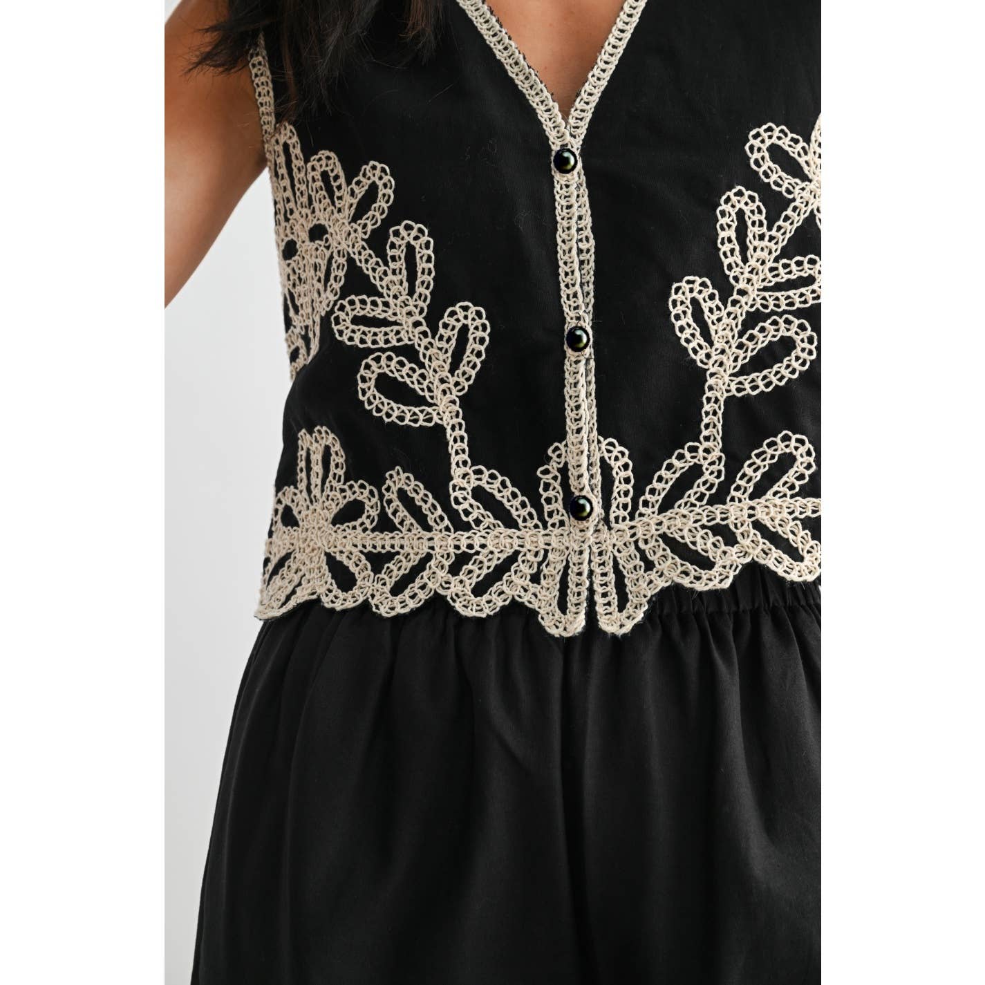 Embroidered Wide Leg Pants