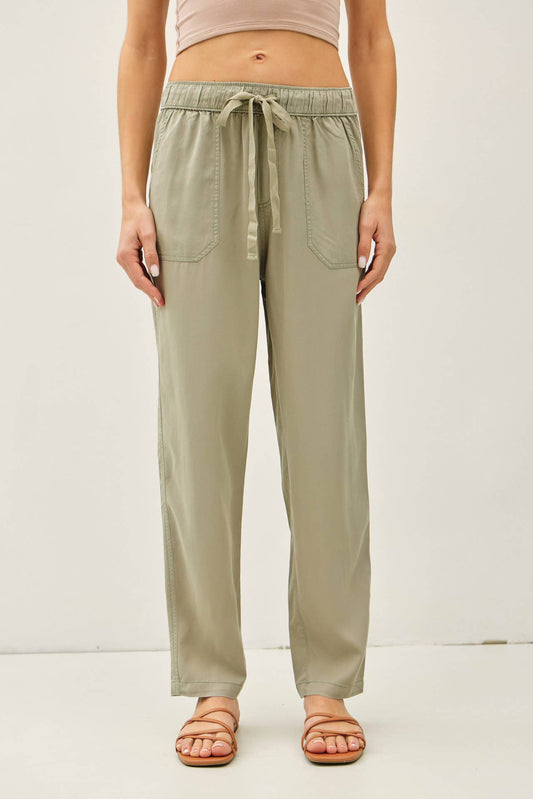 Slim Fit Tencel Ankle Pants