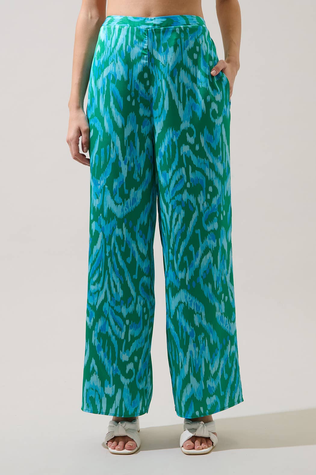 Abstract Wide Leg Pants