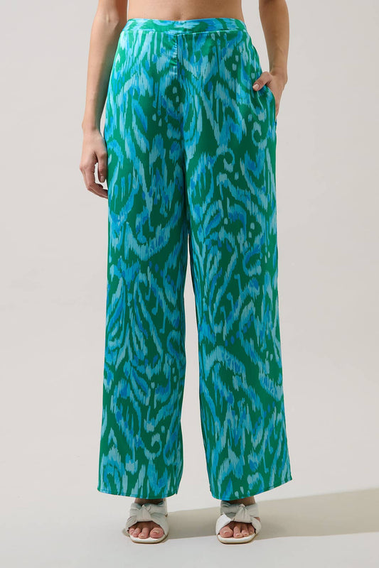 Abstract Wide Leg Pants