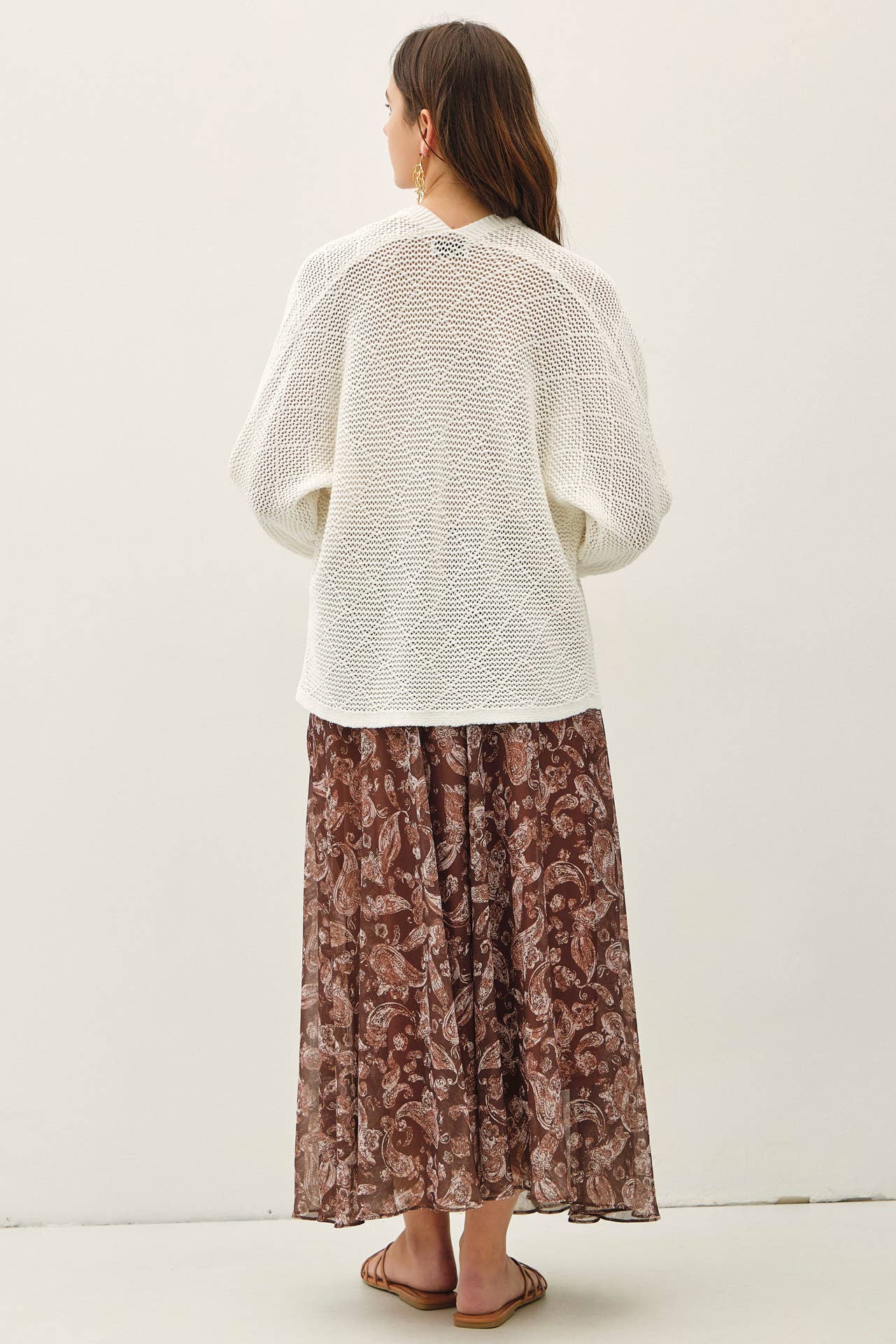 Diamond Knit Open Front Cardigan