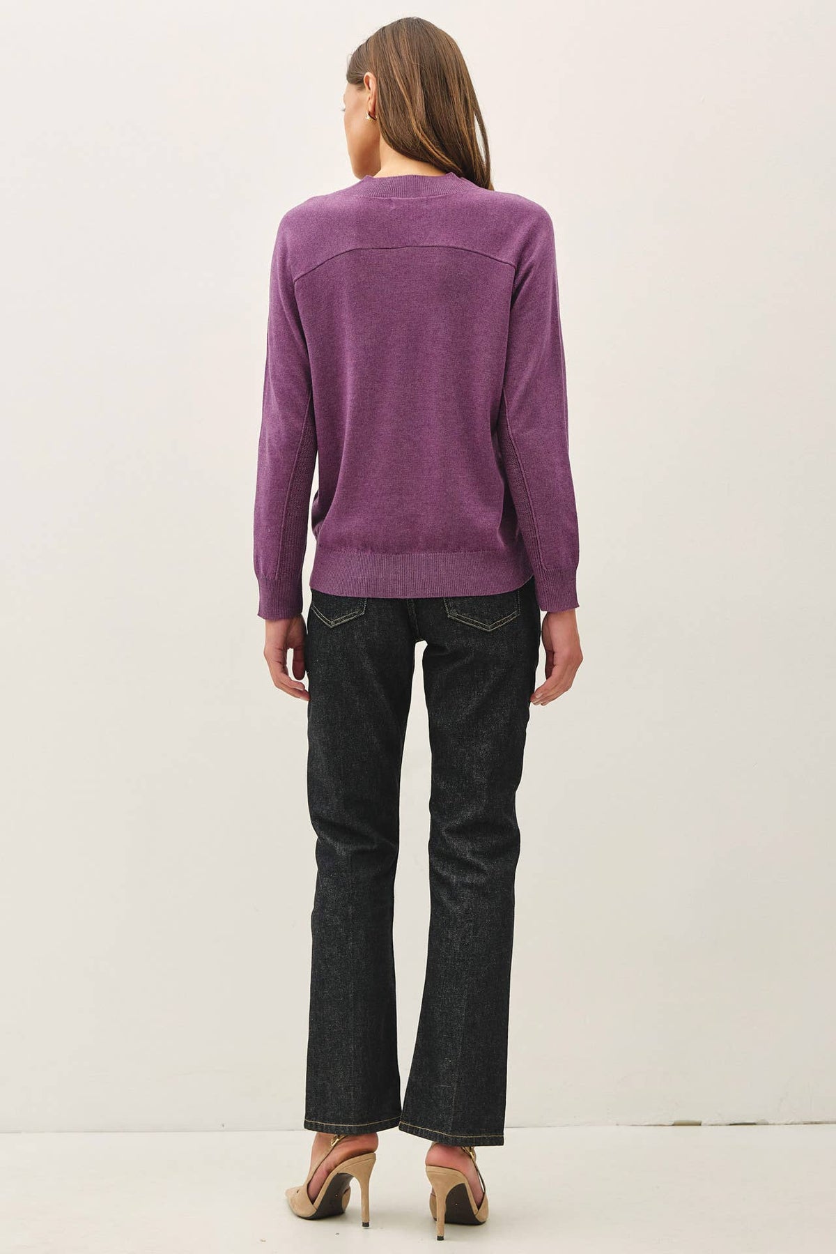 Wool Blend V-Neck Loose Fit Sweater