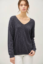 Load image into Gallery viewer, V-Neck Cotton Slub Sweater
