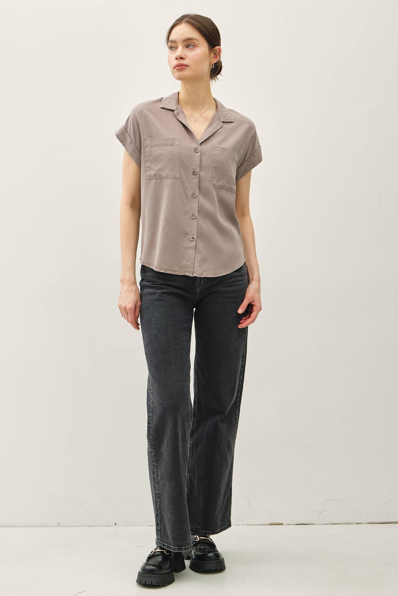 Dolman Short Sleeve Pocket Top