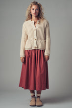 Load image into Gallery viewer, Chunky Gold Button Ribbed Knit Cardigan
