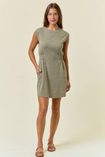 Load image into Gallery viewer, Striped Muscle Sleeve Mini Dress
