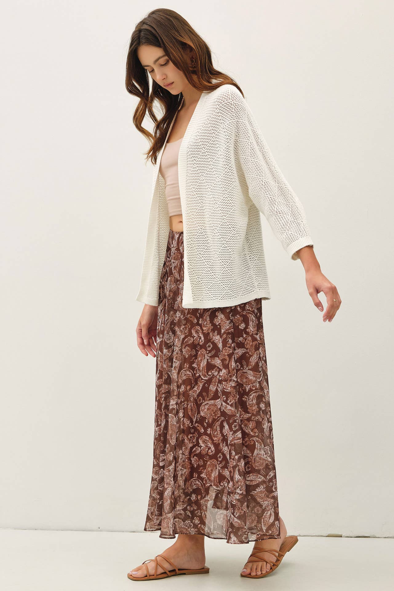 Diamond Knit Open Front Cardigan