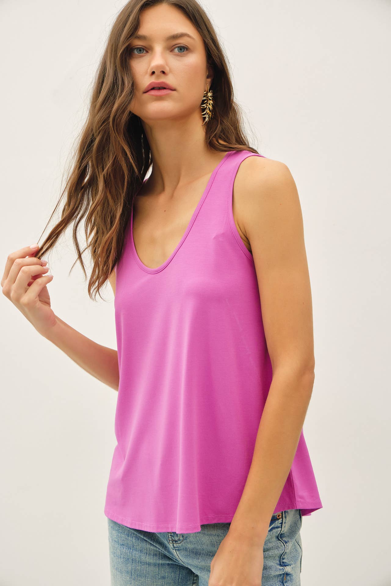 Bamboo Flowy U-Neck Tank Top