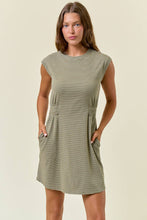 Load image into Gallery viewer, Striped Muscle Sleeve Mini Dress
