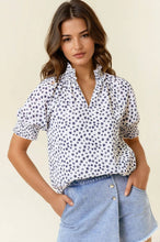 Load image into Gallery viewer, Jacquard Dot Print Short Sleeve Top
