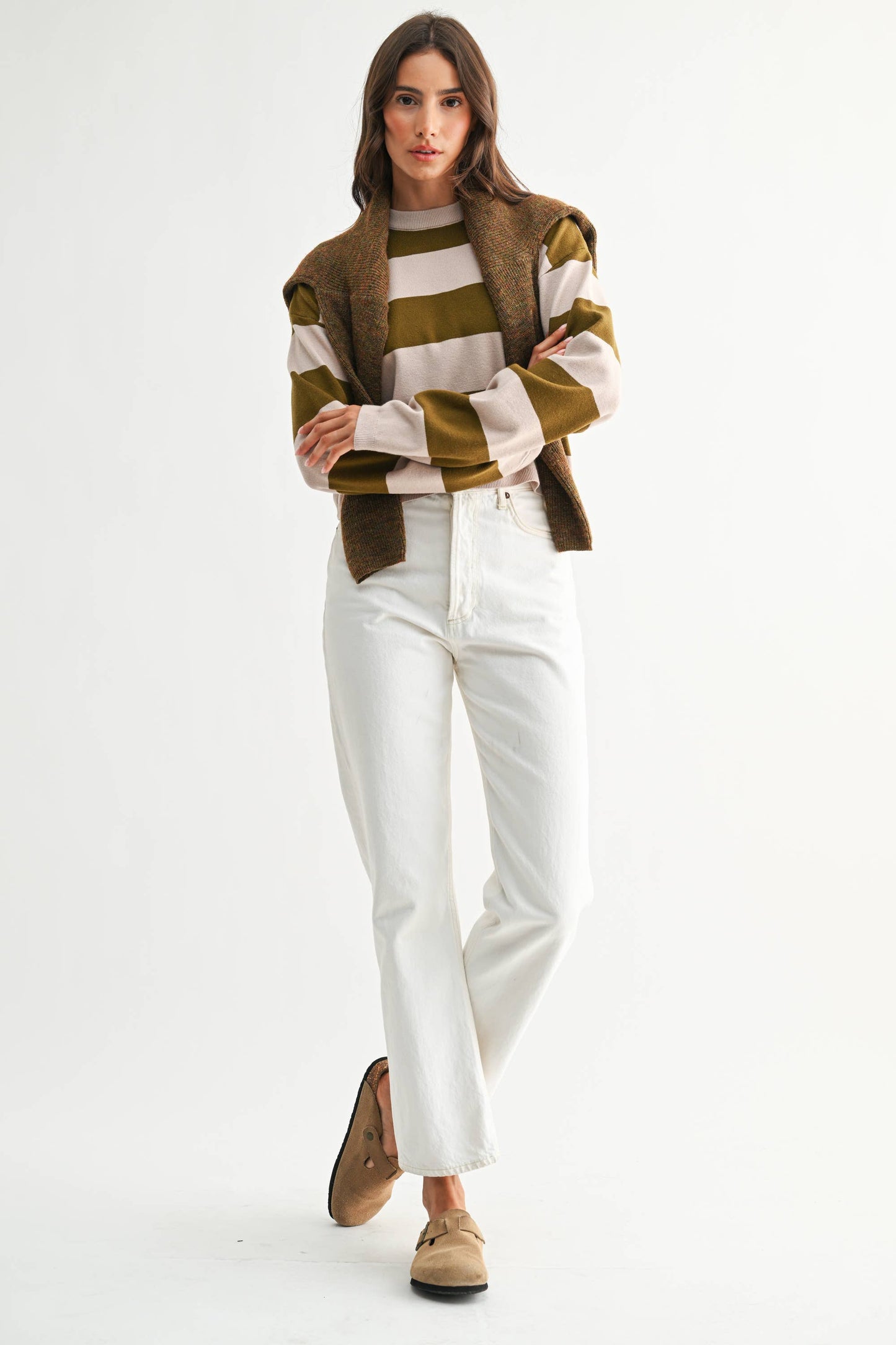 Bold Striped Round Neck Sweater