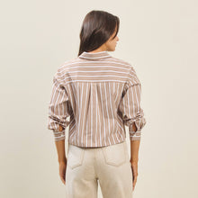 Load image into Gallery viewer, Striped Button Down Crop Length Shirt
