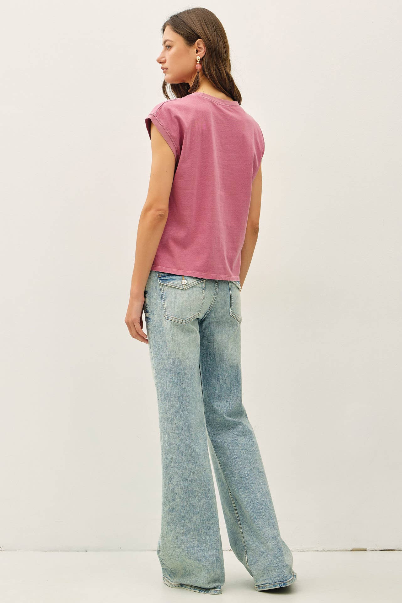 Basic Acid Wash Cap Sleeve Top