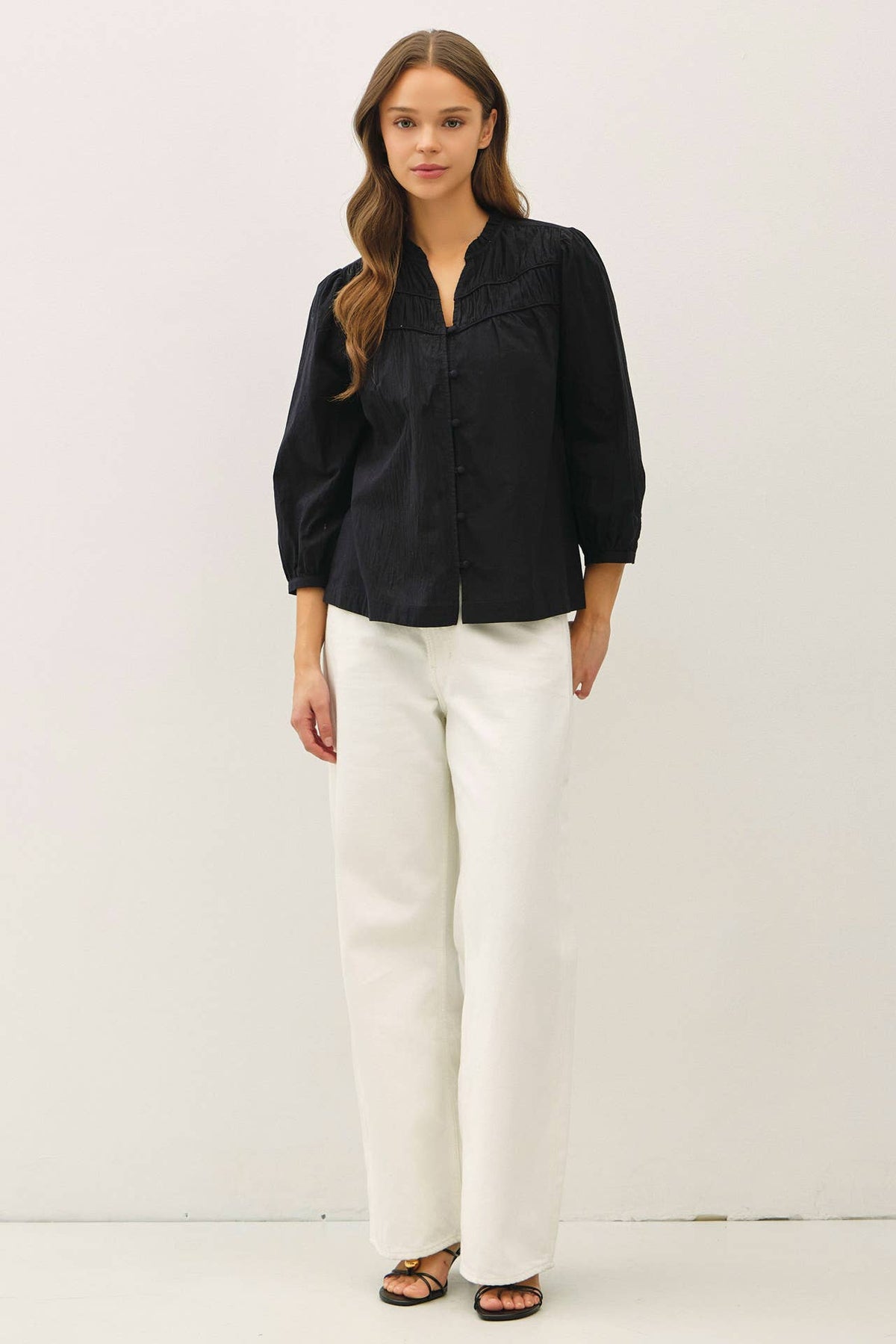 Cotton Button Up Flowy Top