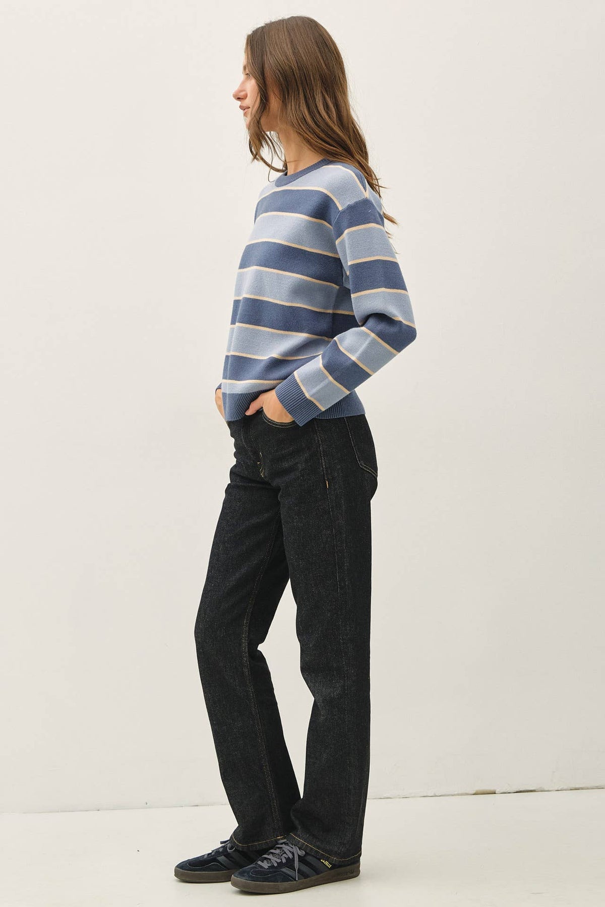 Boxy Fit Multi Striped Sweater