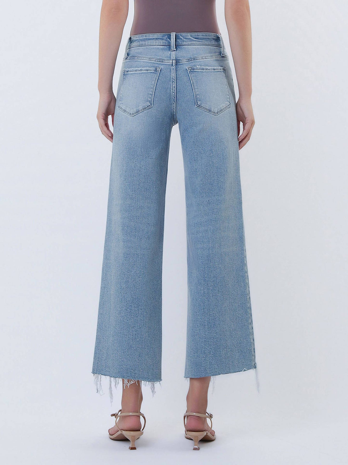 Olivia Distressed Hem Crop Wide Leg