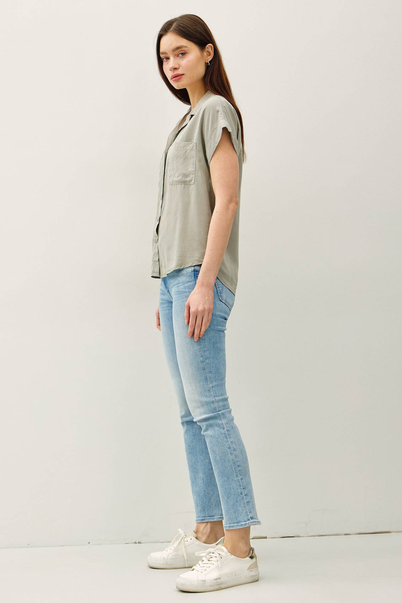 Dolman Short Sleeve Pocket Top
