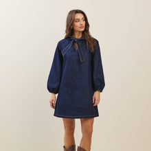 Load image into Gallery viewer, Denim Bow Front Mini Dress
