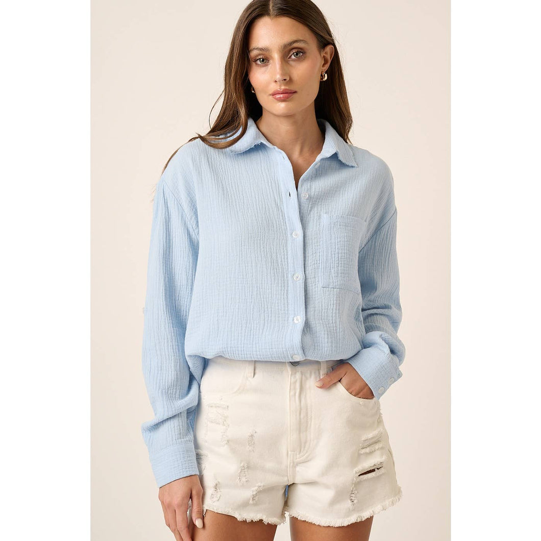 Gauze Collared Button Down Shirt