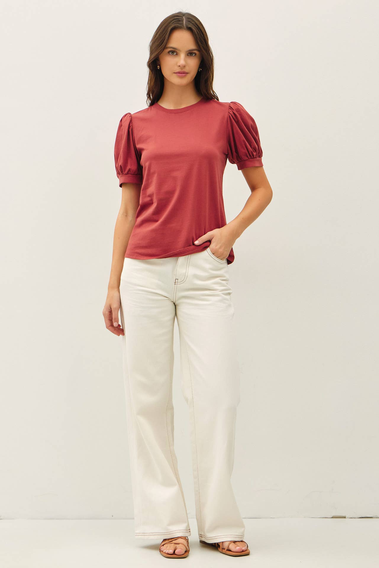 Bamboo Blend Puff Sleeve Top