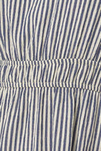 Load image into Gallery viewer, Green Striped Sleeveless Elastic Waist Maxi Dress
