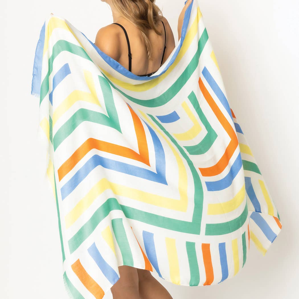 Abstract Geometric Print Scarf