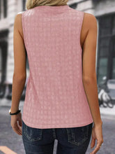 Load image into Gallery viewer, Lattice-Textured Split Neck Sleeveless Top
