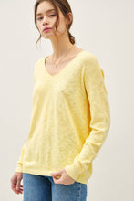 Load image into Gallery viewer, V-Neck Cotton Slub Sweater
