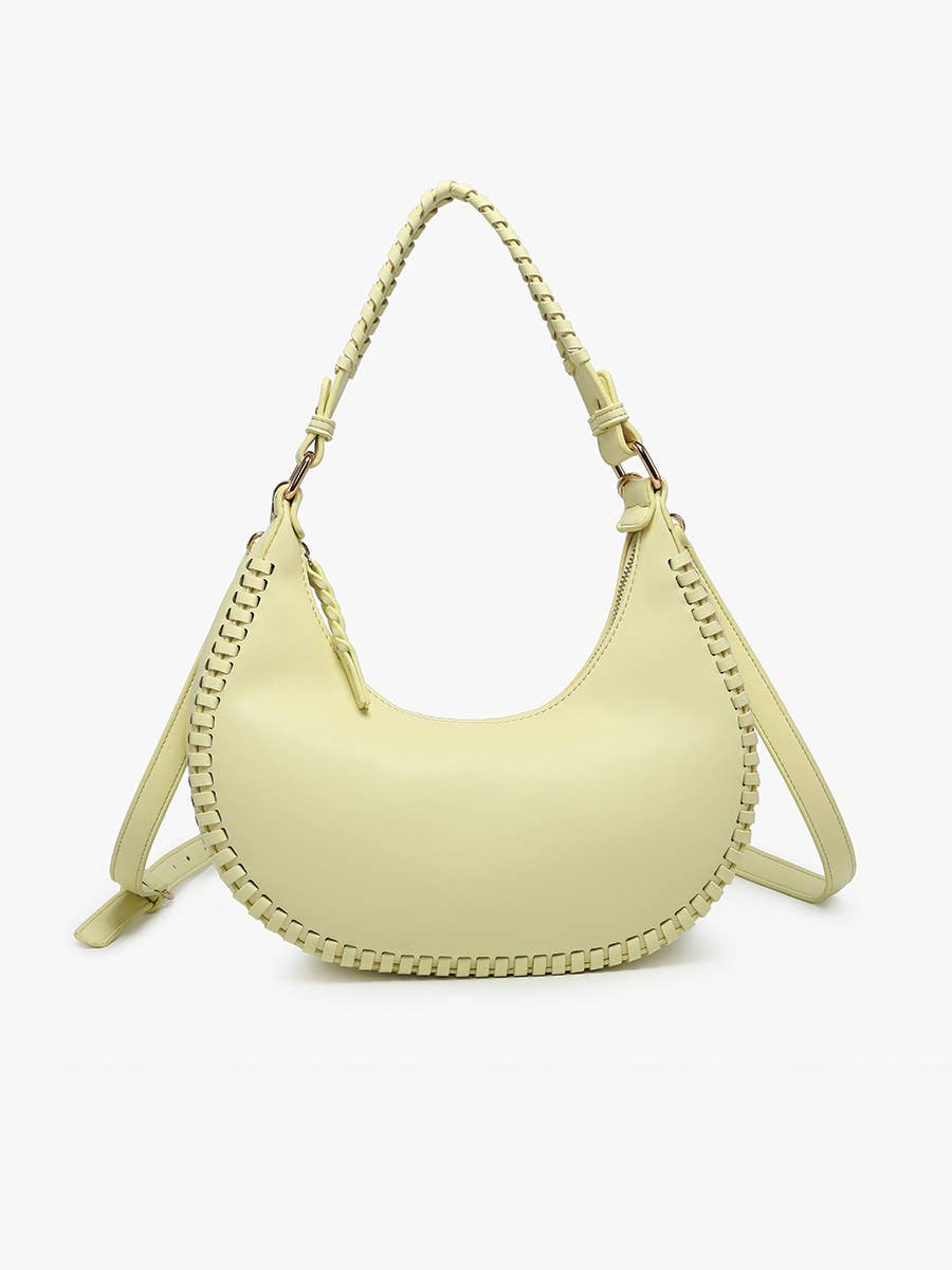 Aria Whipstitch Crescent Shoulder Bag