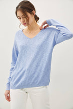 Load image into Gallery viewer, V-Neck Cotton Slub Sweater
