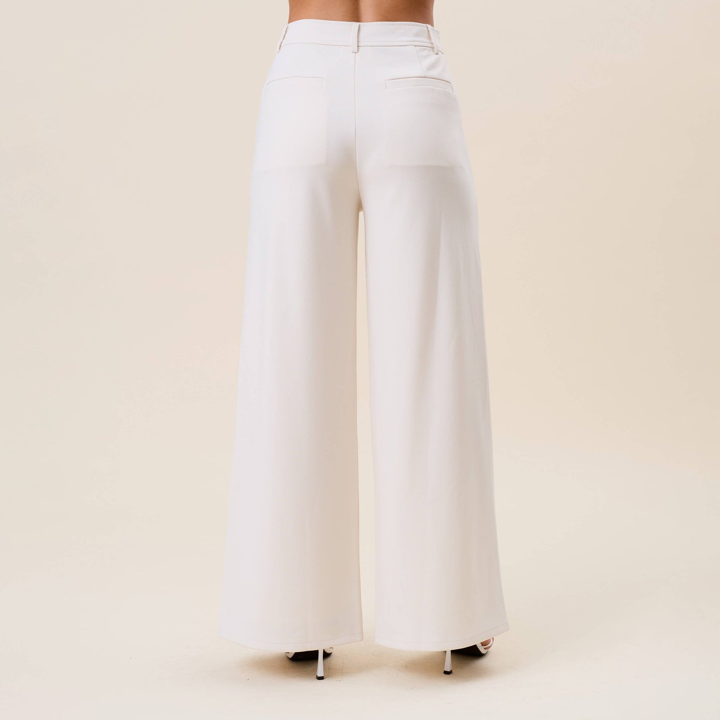 Gold Button Wide Leg Pants