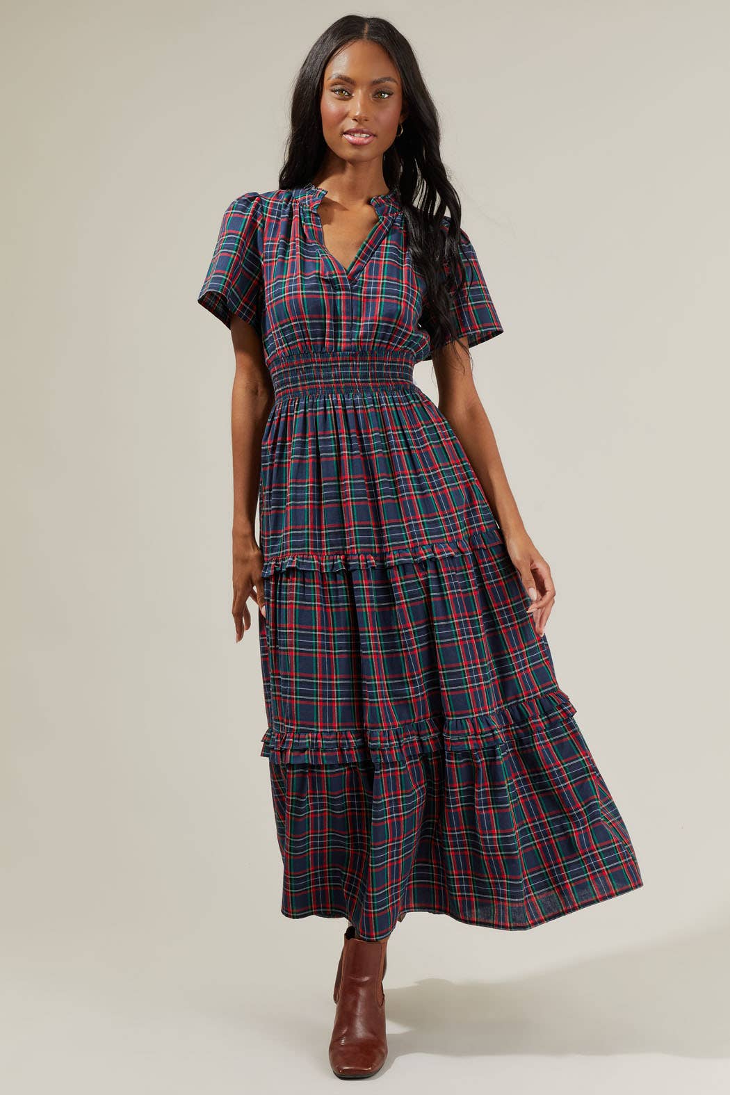 Poplin Tiered Maxi Dress