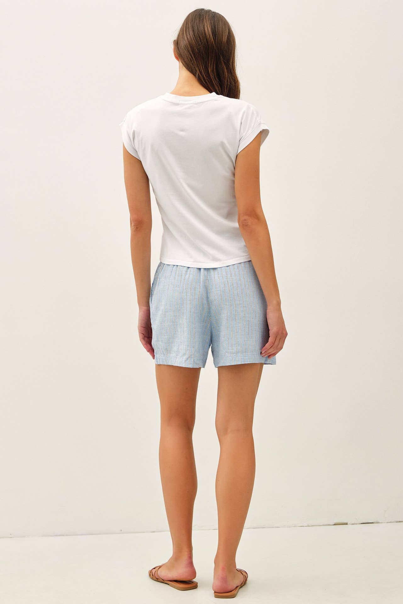 Cap Sleeve Crew Neck Cotton Top