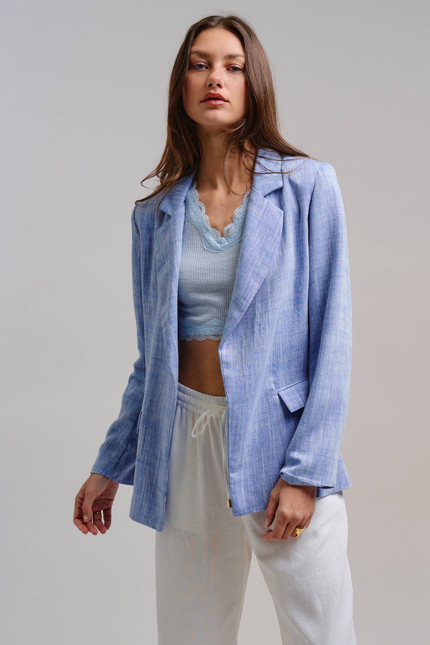Linen Blend Slouchy Blazer