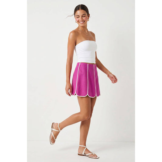 Shell Panel Linen Skort