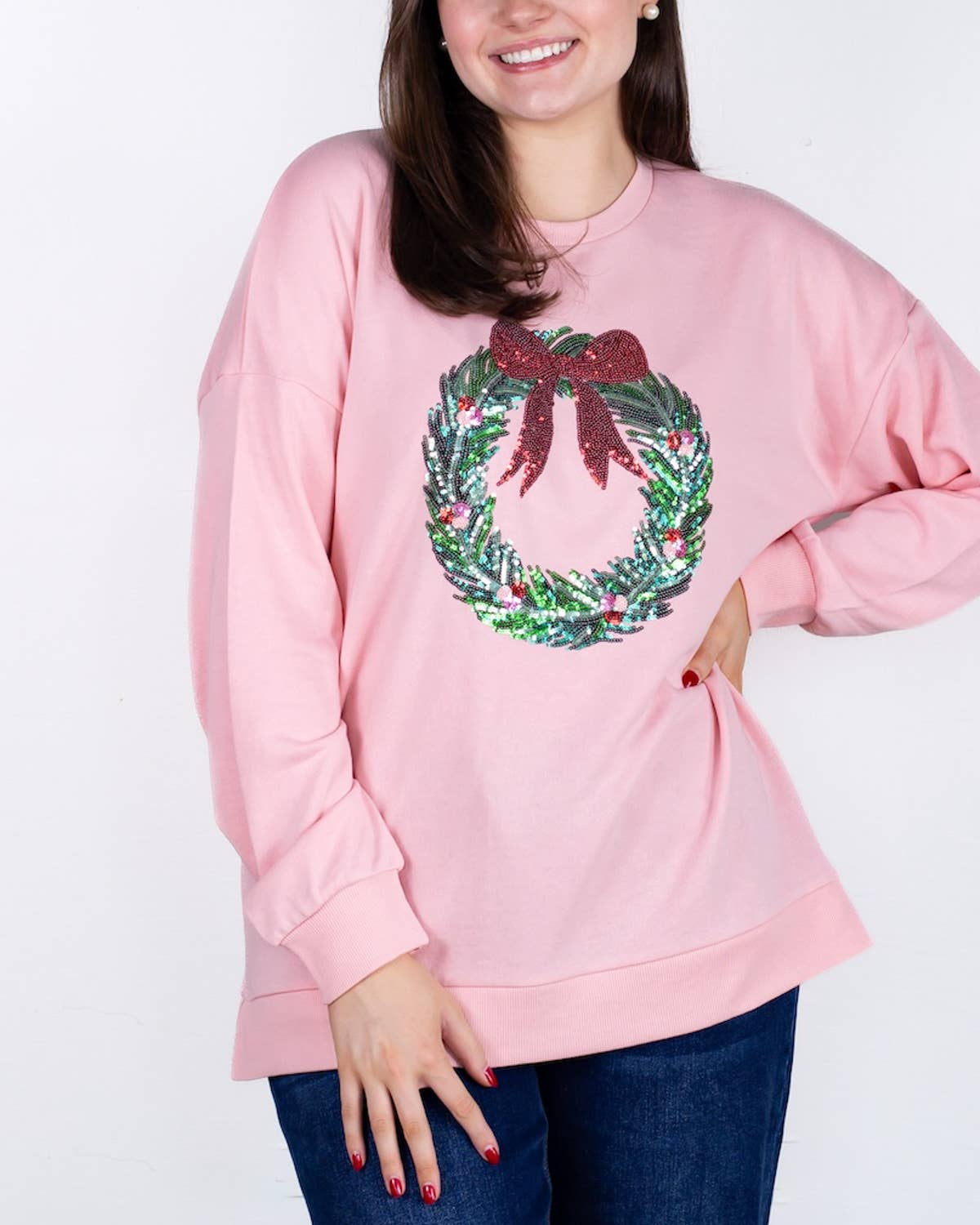 Sequin Wreath Sweatshirt