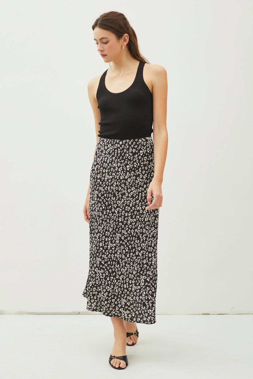 Floral Print Midi Skirt