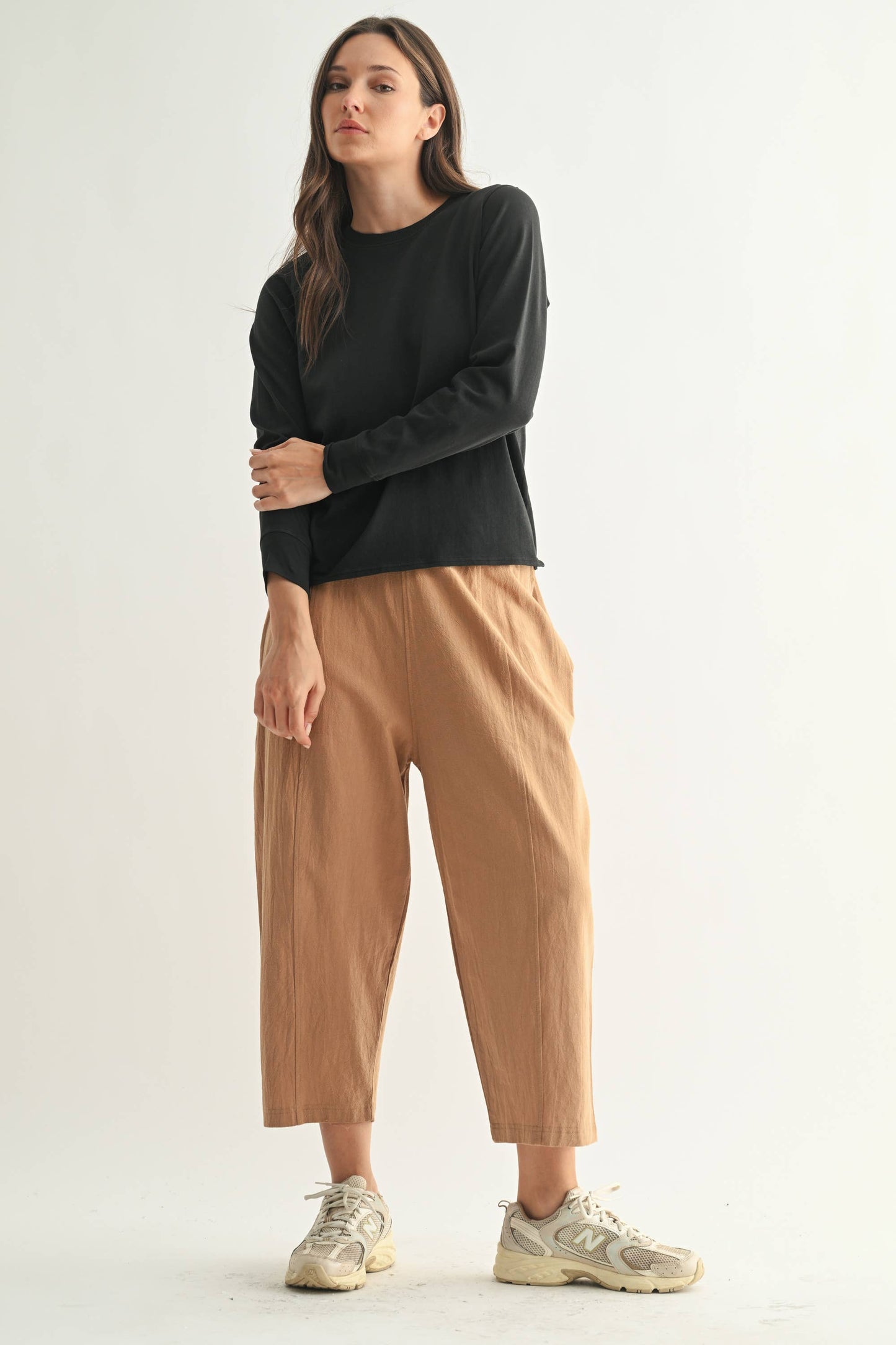 Stonewash Pima Cotton Boxy Long Sleeve