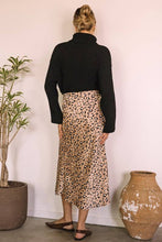 Load image into Gallery viewer, Leopard Satin Midi Skirt
