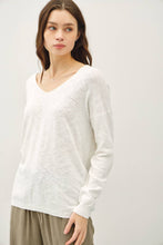 Load image into Gallery viewer, V-Neck Cotton Slub Sweater
