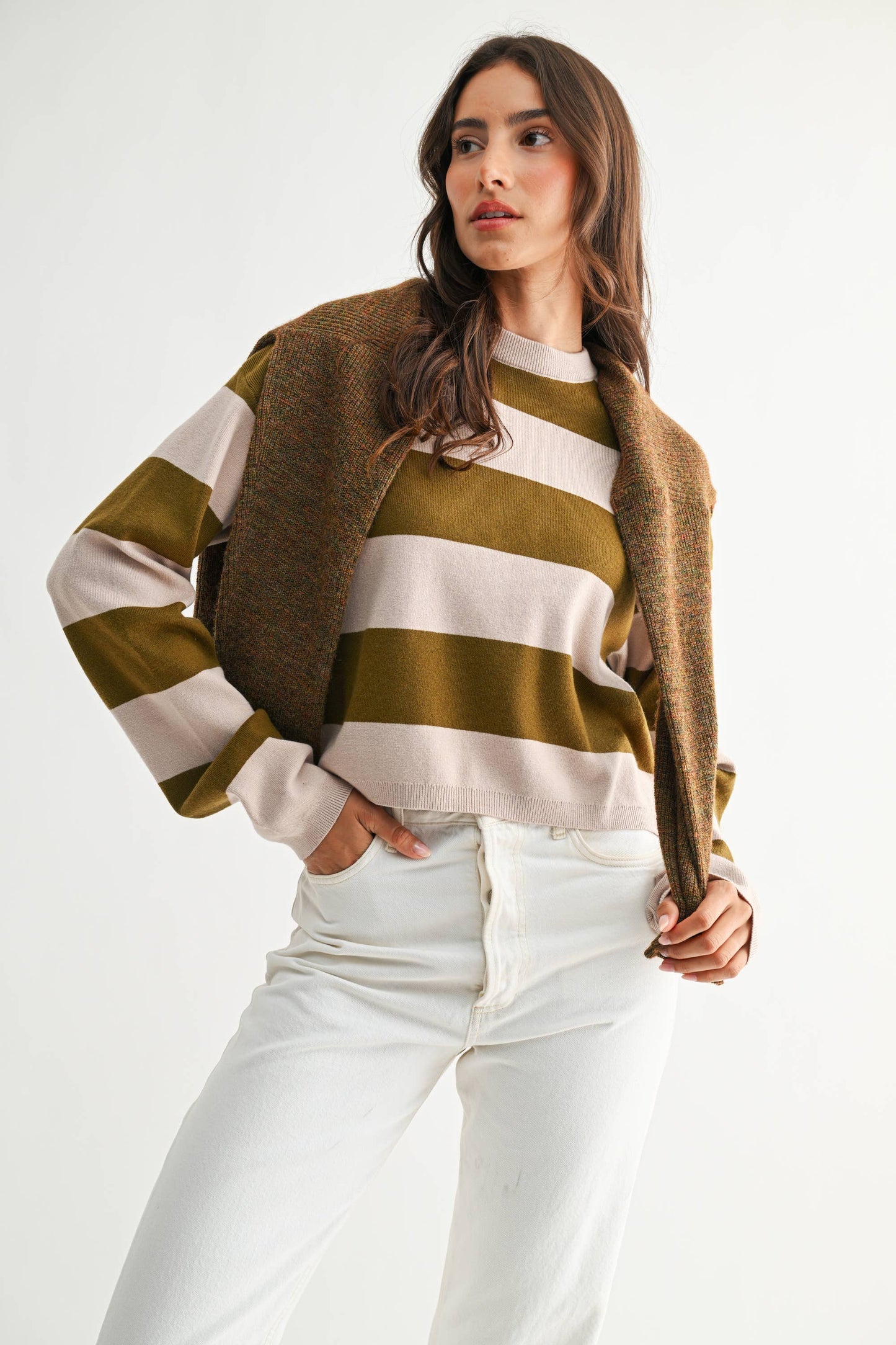 Bold Striped Round Neck Sweater