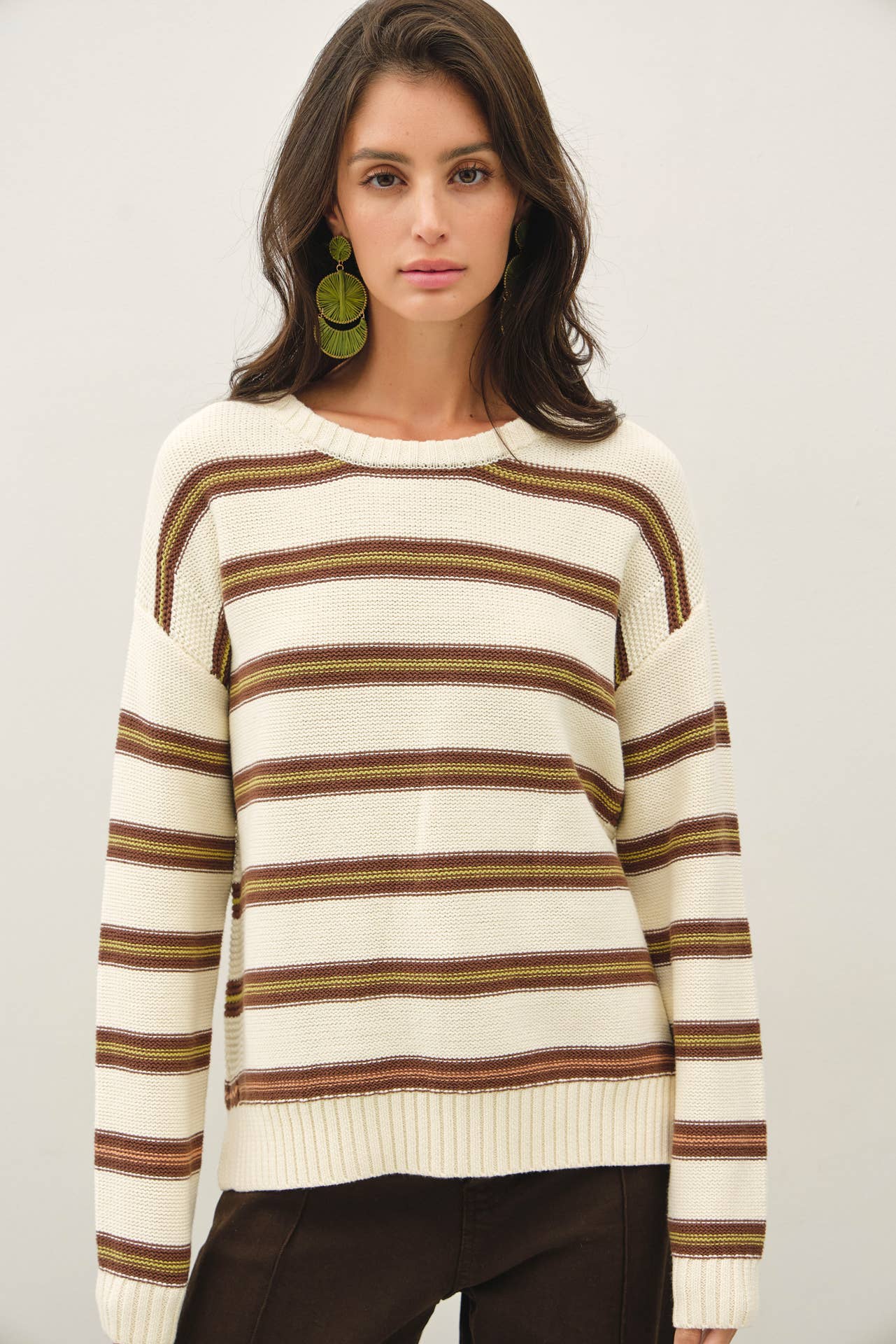 Textured Retro Stripe Sweater