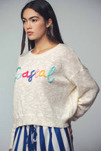 Load image into Gallery viewer, Breezy Rainbow Coastal Knit Sweater Top
